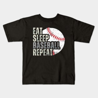 Eat Sleep Baseball Repeat Funny Baseball Player Kids T-Shirt